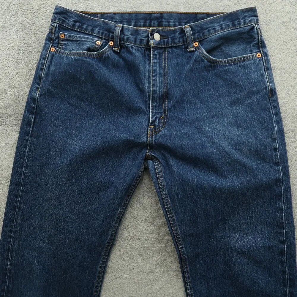 Levi's 505 Jeans Mens Size 38x34 Blue Regular Straight 100% Cotton Denim
